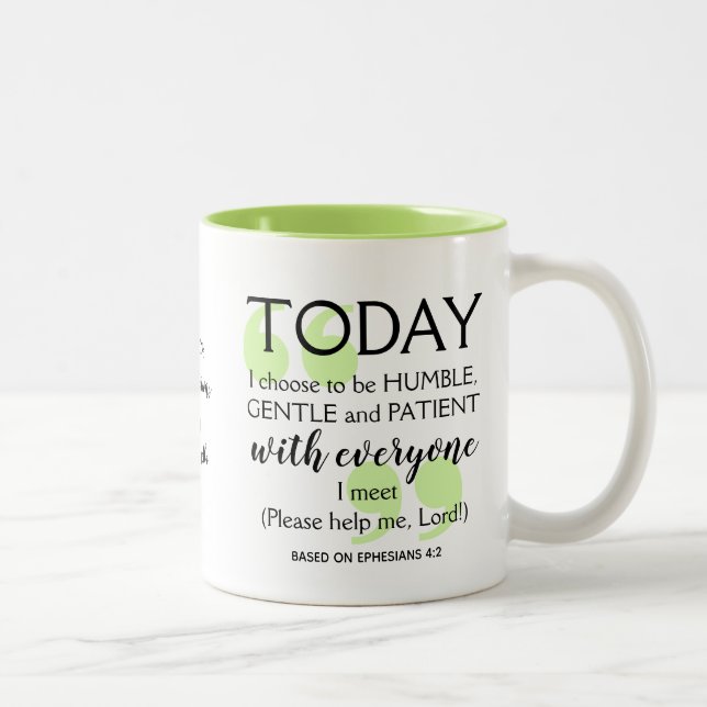 TODAY I CHOOSE Christian Positive Affirmation Two-Tone Coffee Mug (Right)