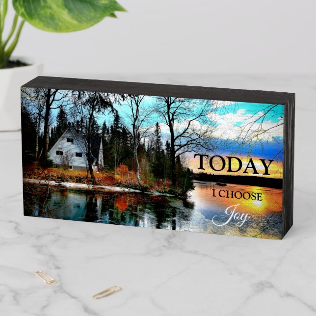 Today I Choose Joy Christian Saying  Wooden Box Sign (In Situ Horizontal)