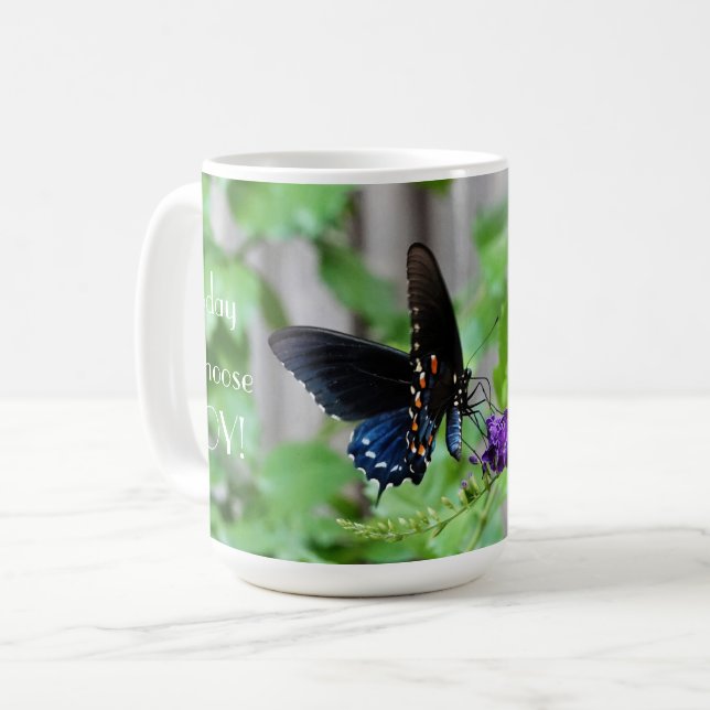 Today I Choose Joy, Pretty Butterfly Coffee Mug (Front Left)