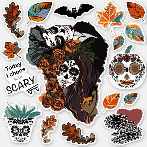 Today I Choose To Be Scary_ Halloween Stickers