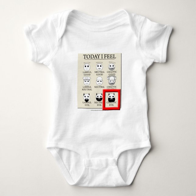 Today I Feel Chaotic Evil Baby Bodysuit (Front)