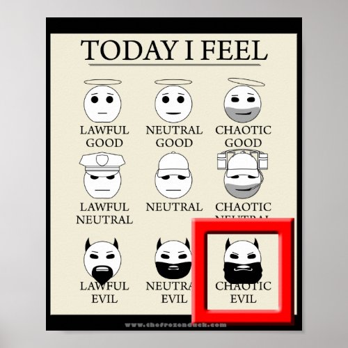 Today I Feel Chaotic Evil Poster