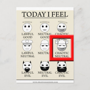Today I Feel Chaotic Neutral Postcard