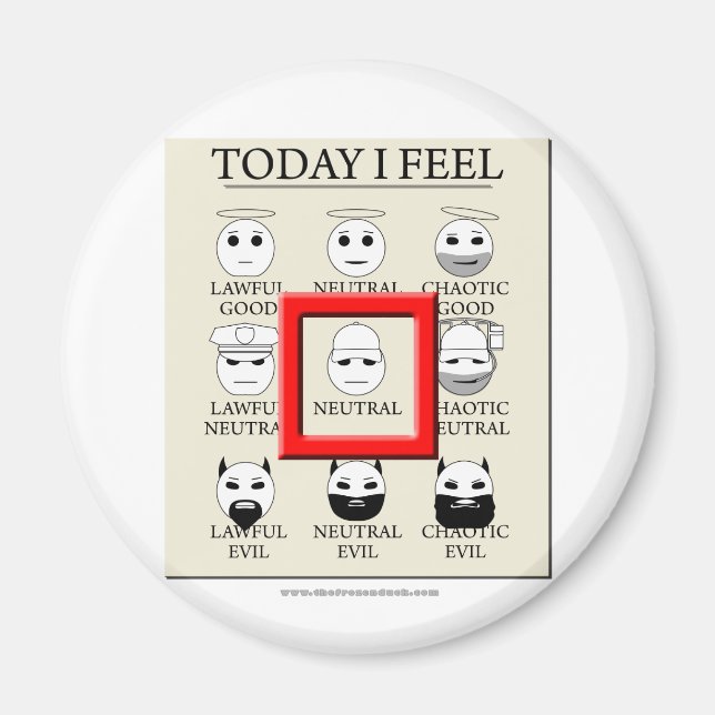 Today I Feel Neutral Magnet (Front)
