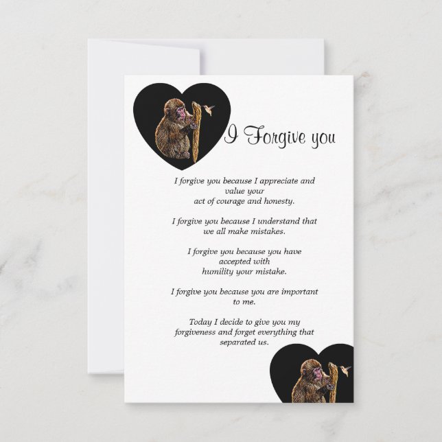 today i forgive you note card (Front)