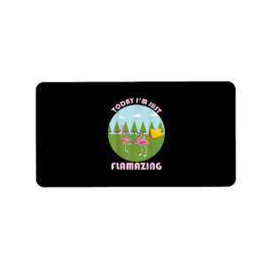 Today I’m Just Flamazing Flamingo Playing Guitar Label