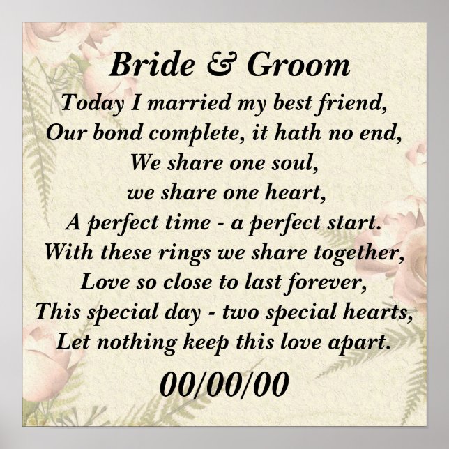 Today I married my best friend customize it! Poster (Front)