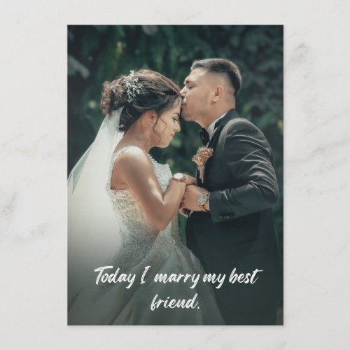Today I marry my best friend. Enclosure Card