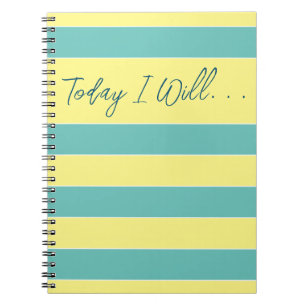 Today I Will... Daily To-Do Goals Stripes Style Notebook