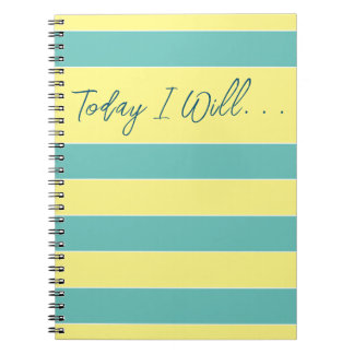 Today I Will... Daily To-Do Goals Stripes Style Notebook