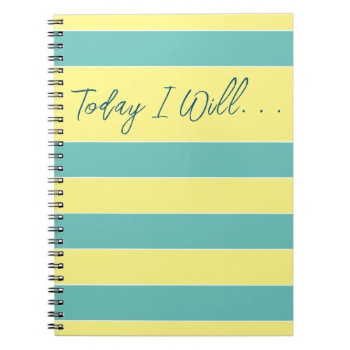 Today I Will Daily To_Do Goals Stripes Style Notebook
