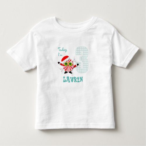 Today Im 3 Peppermint Candy Christmas Birthday Toddler T_shirt