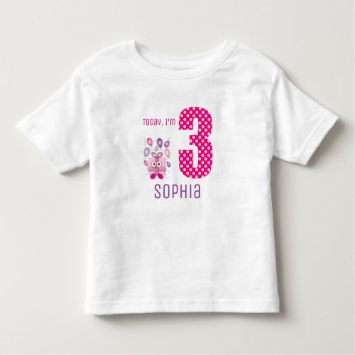 Today Im 3 Pink Birthday Present Box Toddler T_shirt