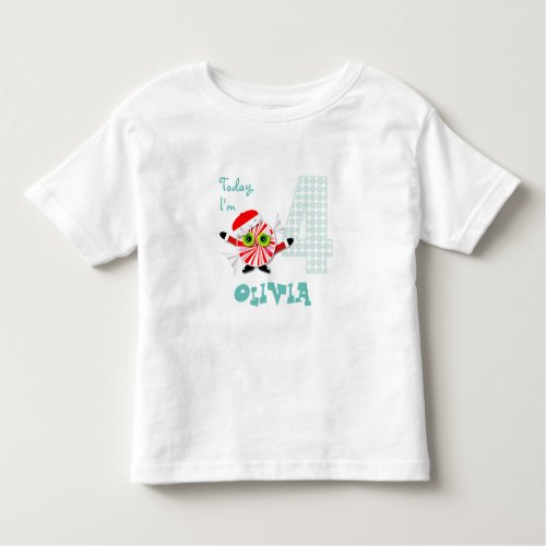 Today Im 4 Peppermint Candy Christmas Birthday Toddler T_shirt