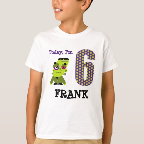 Today Im 6 Green Monster Birthday T_Shirt