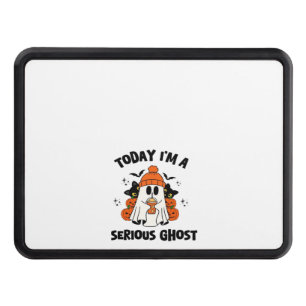 TODAY I'M A SERIOUS GHOST COFFEE PUMPKIN HALLOWEEN HITCH COVER