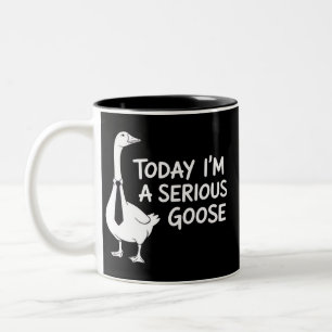 Today I'm a Serious Goose Funny Office Animal  Two-Tone Coffee Mug