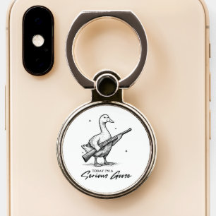 Today I'm A Serious Goose Lovers Goose With Gun Phone Ring Stand