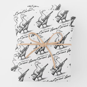 Today I'm A Serious Goose Lovers Goose With Gun Wrapping Paper Sheets