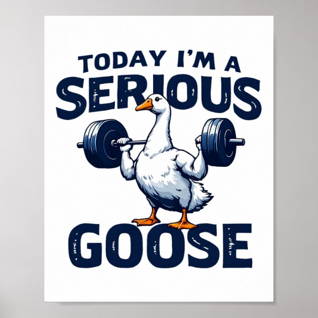 Today I'm A Serious Goose Tee Funny Bodybuilding F Poster (Front)