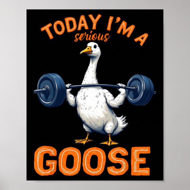 Today I'm A Serious Goose Tee Funny Bodybuilding F Poster (Front)