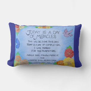 Today is a Day of Miracles - Throw Pillow (Blue)
