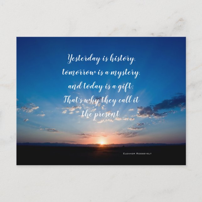Today Is A Gift Sunrise Inspirational Quote Postcard (Front)