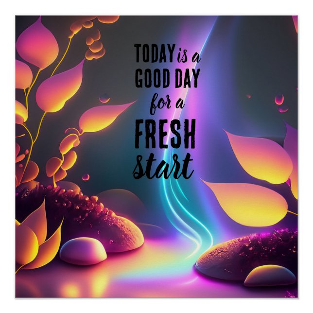 Today is a Good Day Fresh Start Motivational Quote Poster (Front)