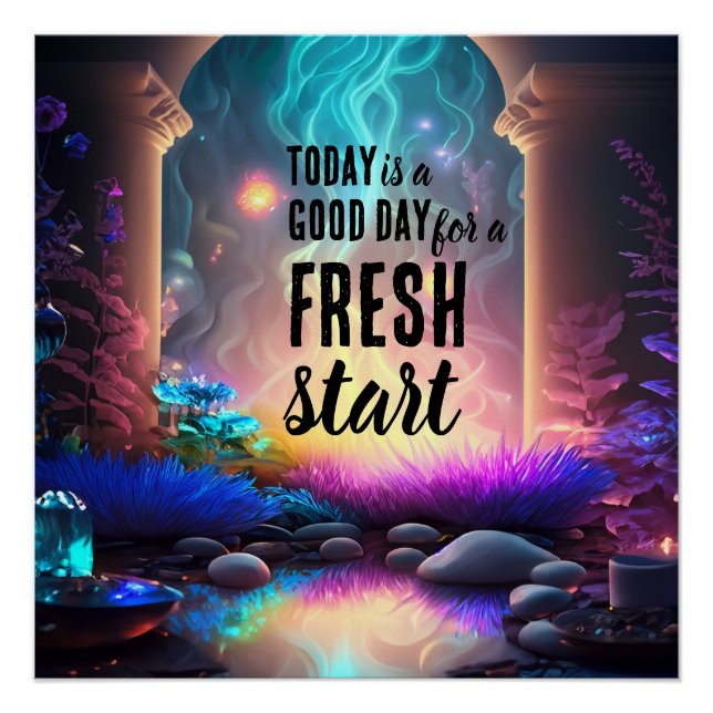 Today is a Good Day Fresh Start Motivational Quote Poster (Front)