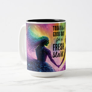 Today is a Good Day Fresh Start Motivational Quote Two-Tone Coffee Mug