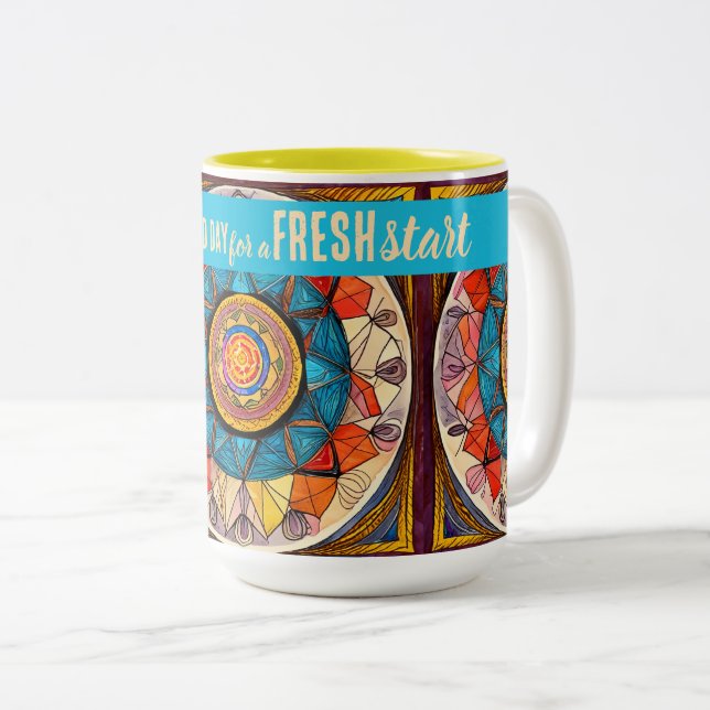 Today is a Good Day Fresh Start Motivational Quote Two-Tone Coffee Mug (Front Right)