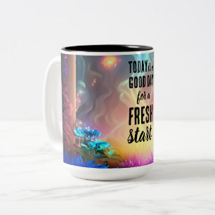 Today is a Good Day Fresh Start Motivational Quote Two-Tone Coffee Mug