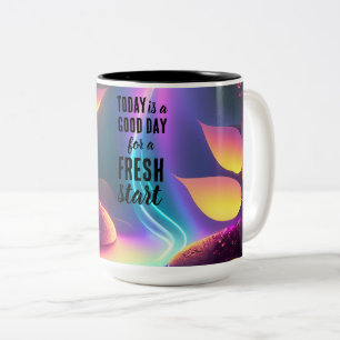 Today is a Good Day Fresh Start Motivational Quote Two-Tone Coffee Mug