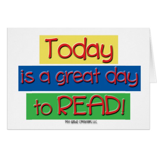Today is a great day to read. cards (Front Horizontal)