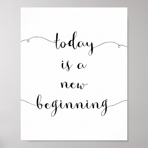 Today is a new beginning motivational poster