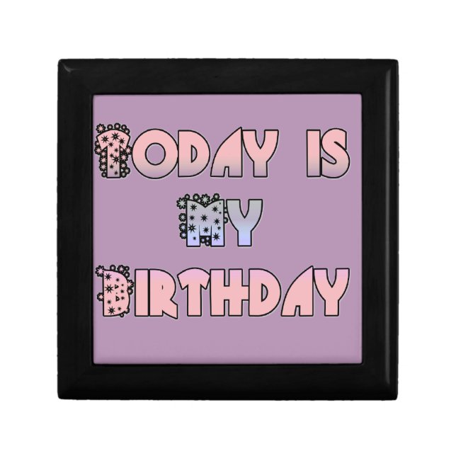 Today is My Birthday Art Print Jewelry Box (Front)