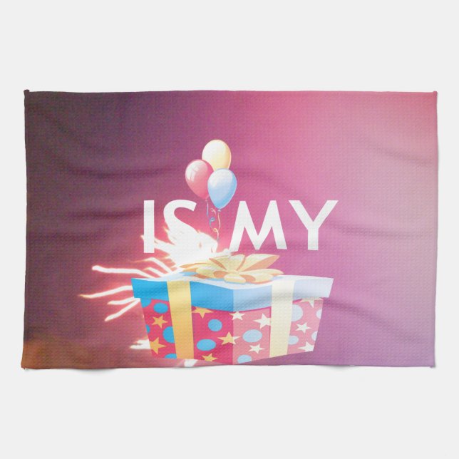 Today is My Birthday Art Print Kitchen Towel (Horizontal)