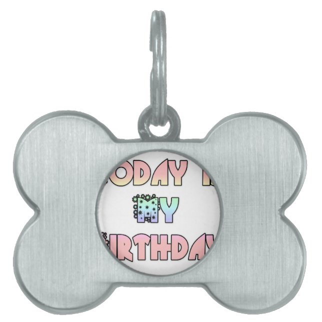 Today is My Birthday Art Print Pet Tag (Front)