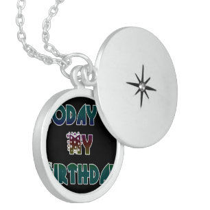 Today is My Birthday Art Print Sterling Silver Necklace