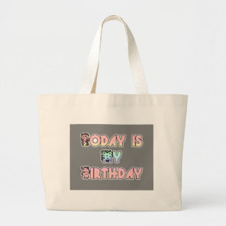 Today is My Birthday Baby Pink Art Print Large Tote Bag