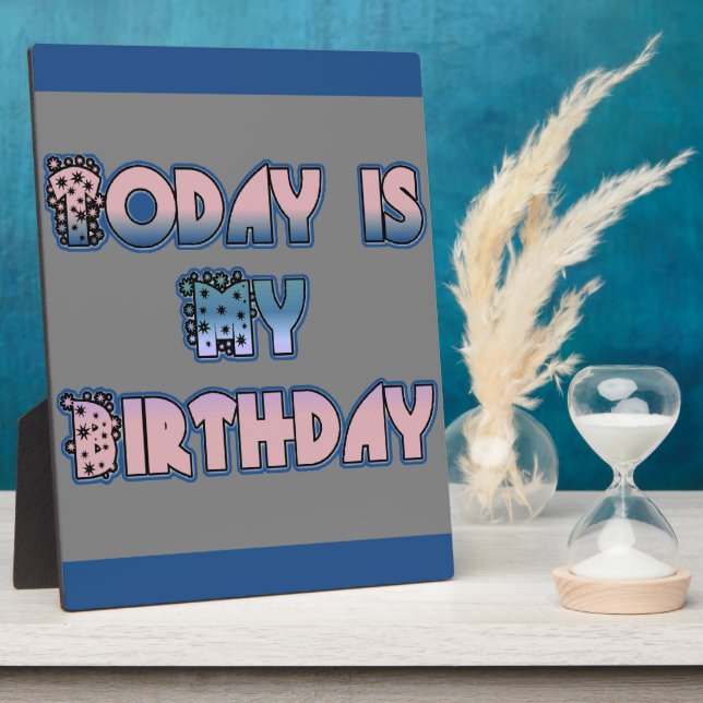 Today is My Birthday Baby Pink Art Print Plaque (Side)