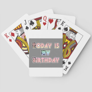 Today is My Birthday Baby Pink Art Print Poker Cards