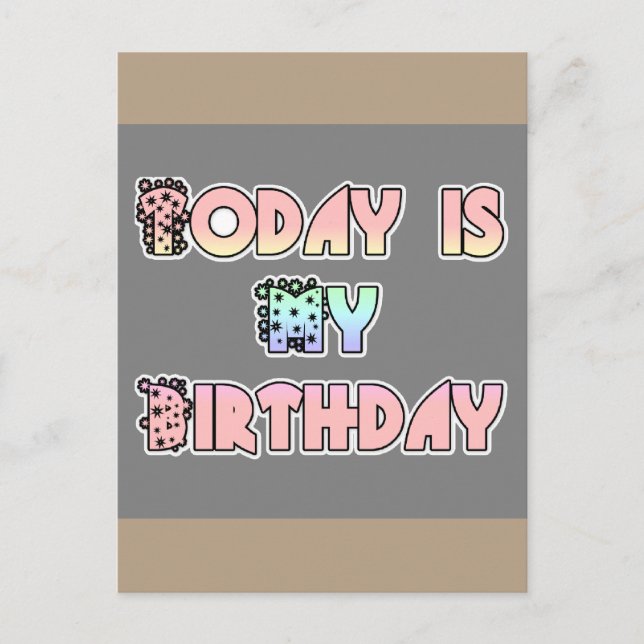 Today is My Birthday Baby Pink Art Print Postcard (Front)