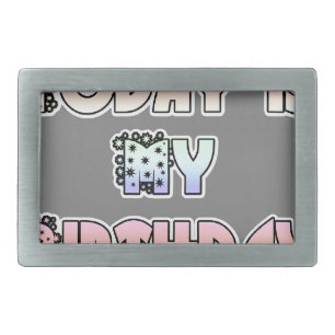 Today is My Birthday Baby Pink Art Print Rectangular Belt Buckle