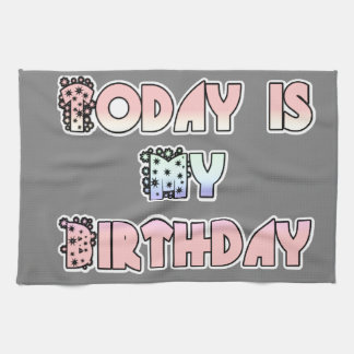 Today is My Birthday Baby Pink Art Print Towel