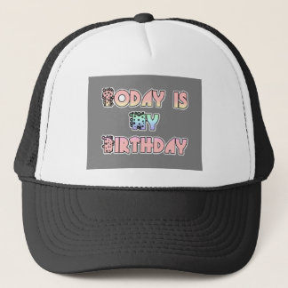 Today is My Birthday Baby Pink Art Print Trucker Hat
