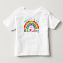 Today Is My Birthday Rainbow Add Your Age Girls Toddler T-shirt