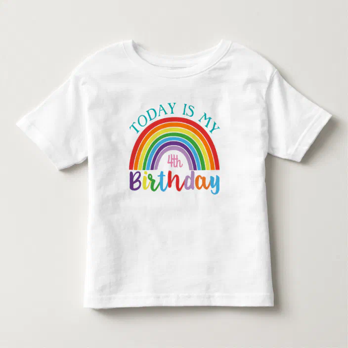 Personalised Embroidered Rainbow Kids Shirt Toddler Top Personalised Gift Birthday Girl Custom Name Childrens T-Shirt