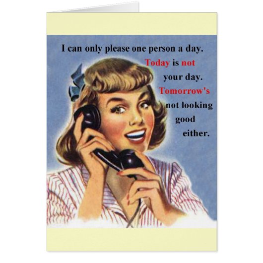Today is Not Your Day - Retro Image mug Cards (Front)
