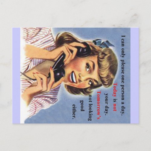 Today is Not Your Day _ Retro Image mug Postcard